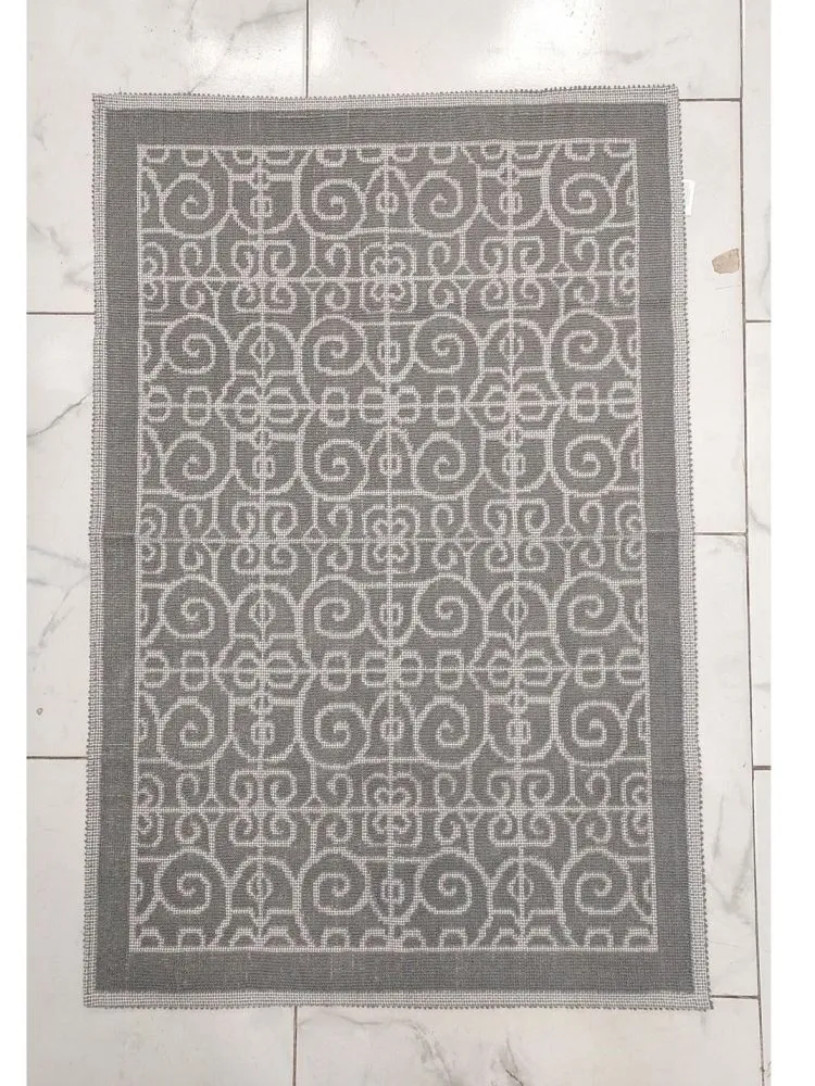 Pamuklu Bukle Lüks Kilim (80x125)-Spiral Gri
