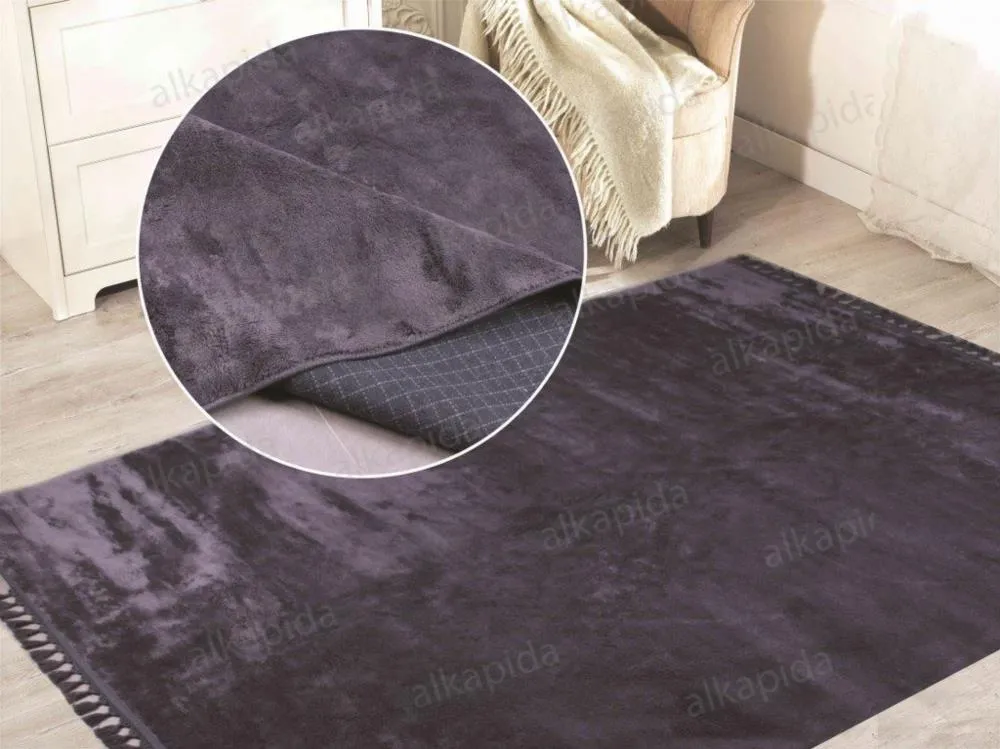 Halı m&y Life İnci Puffy Lüx 04 Antrasit Yıkanabilir Halı