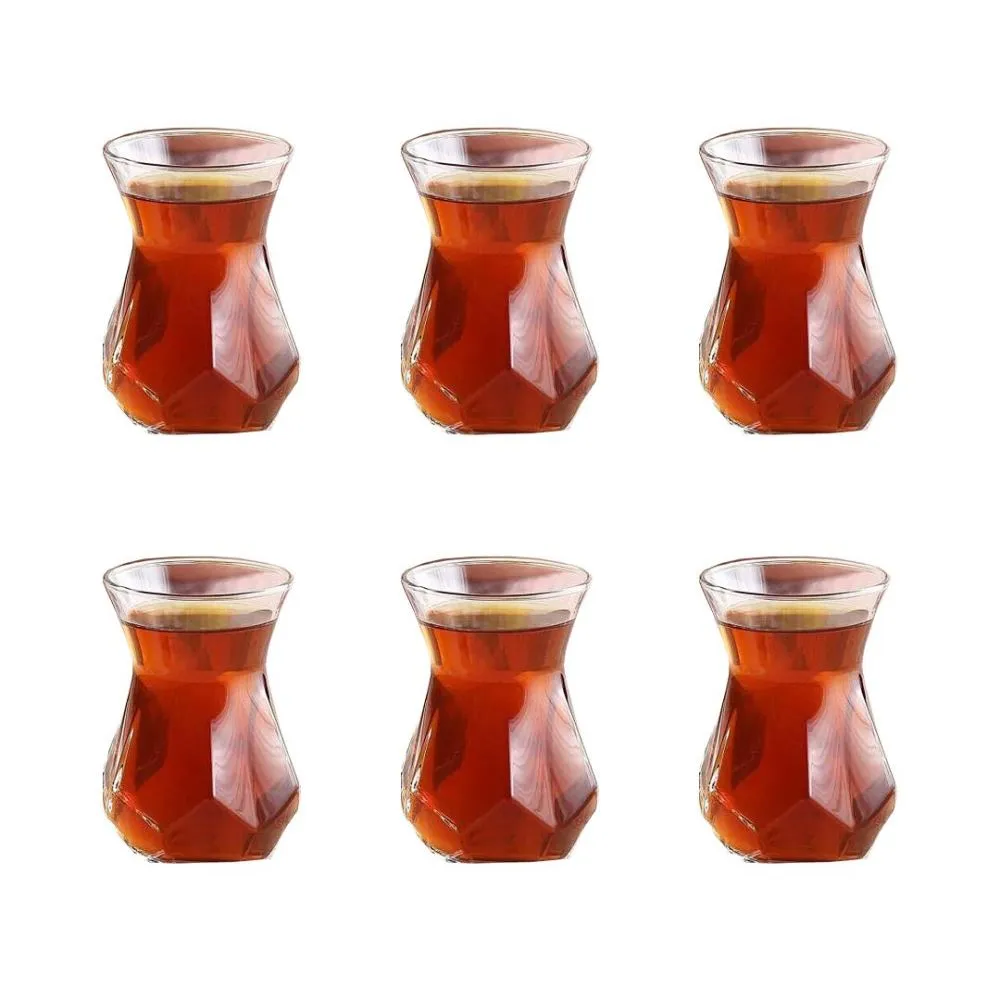Lav alya çay bardağı - 6 lı modern çay bardak