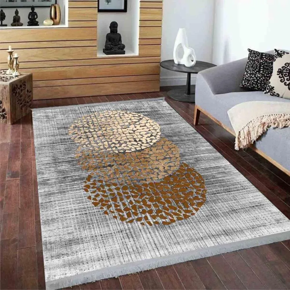 Hitit Halı Naturel Dokuma Dekoratif Kaymaz Taban Halı 5181 Gri