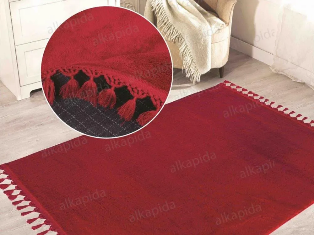Halı m&y Life İnci Puffy Lüx 02 Kırmızı Yıkanabilir Halı