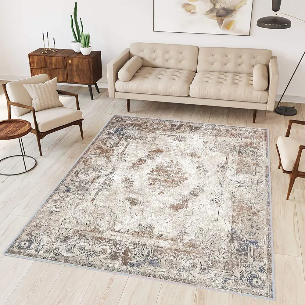 Rovigo Home Dijital Baskı Yıkanabilir Kaymaz Taban Salon Halısı RVG0345