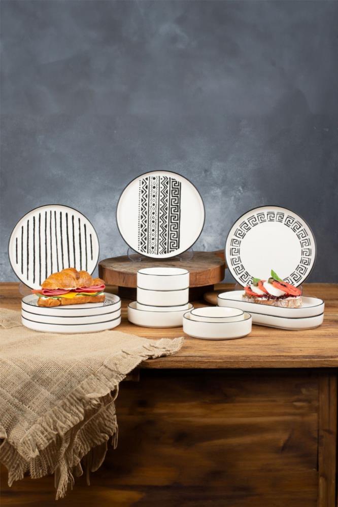 Kitchen Life 14 Parça 6 Kişilik Stackable Sio Savior Kahvaltı Takımı Lüx Kahvaltılık Sunum Seti Tabağı