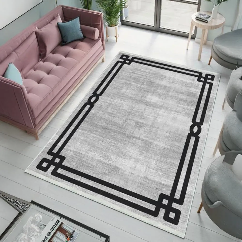 Milano Halı Dot Tabanlı 8 Parça Kaymaz Halı Seti SD-405 Gri