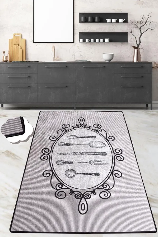 Chilai Home Groin Kaymaz Tabanlı Mutfak Halısı Djt