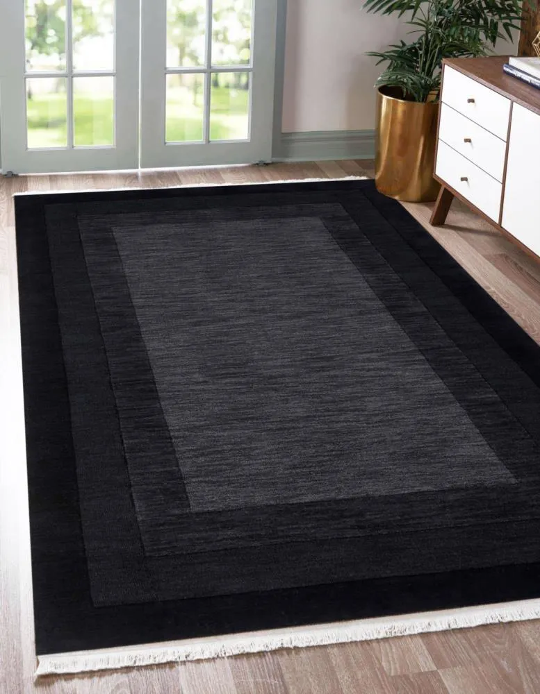 Markaev Renkli Siyah Kilim-014