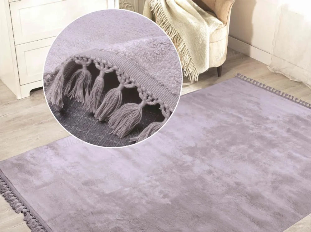 Halı m&y Life İnci Puffy Lüx 07 Gri Yıkanabilir Halı