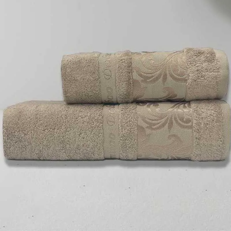 Mulberry Deluxe Bambu 2'li Havlu %100 Bambu Havlu Seti Bej